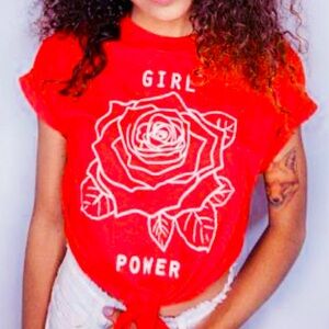 Girl Power Tee ~Red NWT